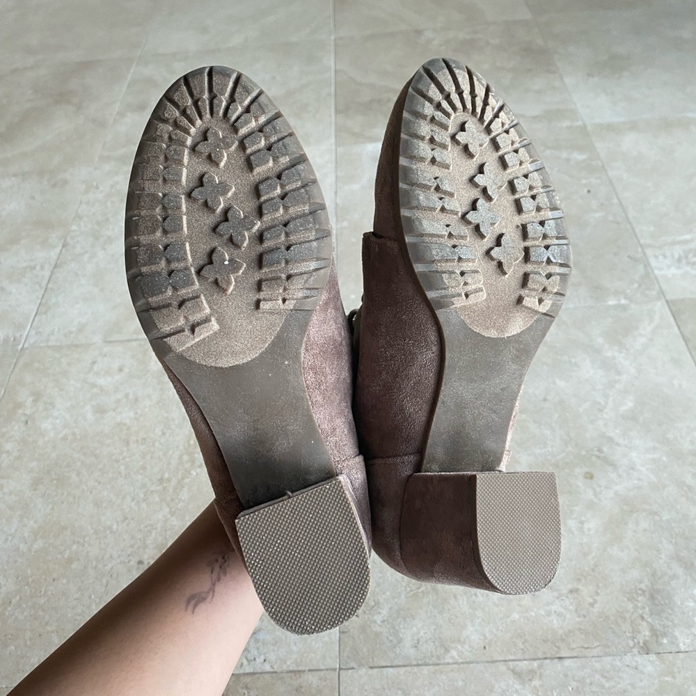 Madden Girl Brown Suede Torch Lace Up Ankle Boots - Picture 3 of 5